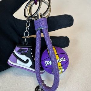 Brand New NBA Basketball and Sneaker Keychain.